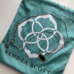 Kendra Scott Elisa Silver Pendant Necklace Black
